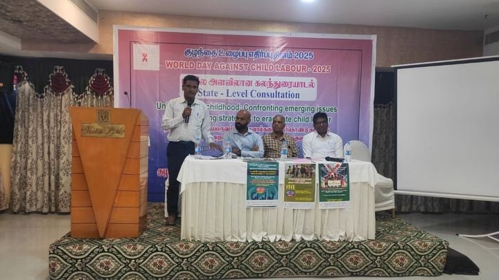 Consultation meeting with speakers on stage